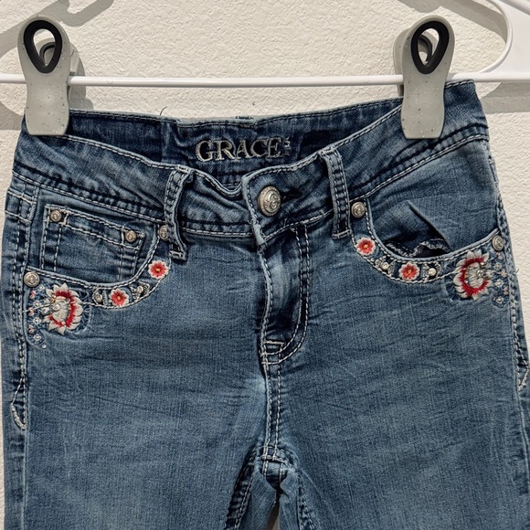 Grace Women's Dark Blue Flare Jeans - Picture 5 of 9